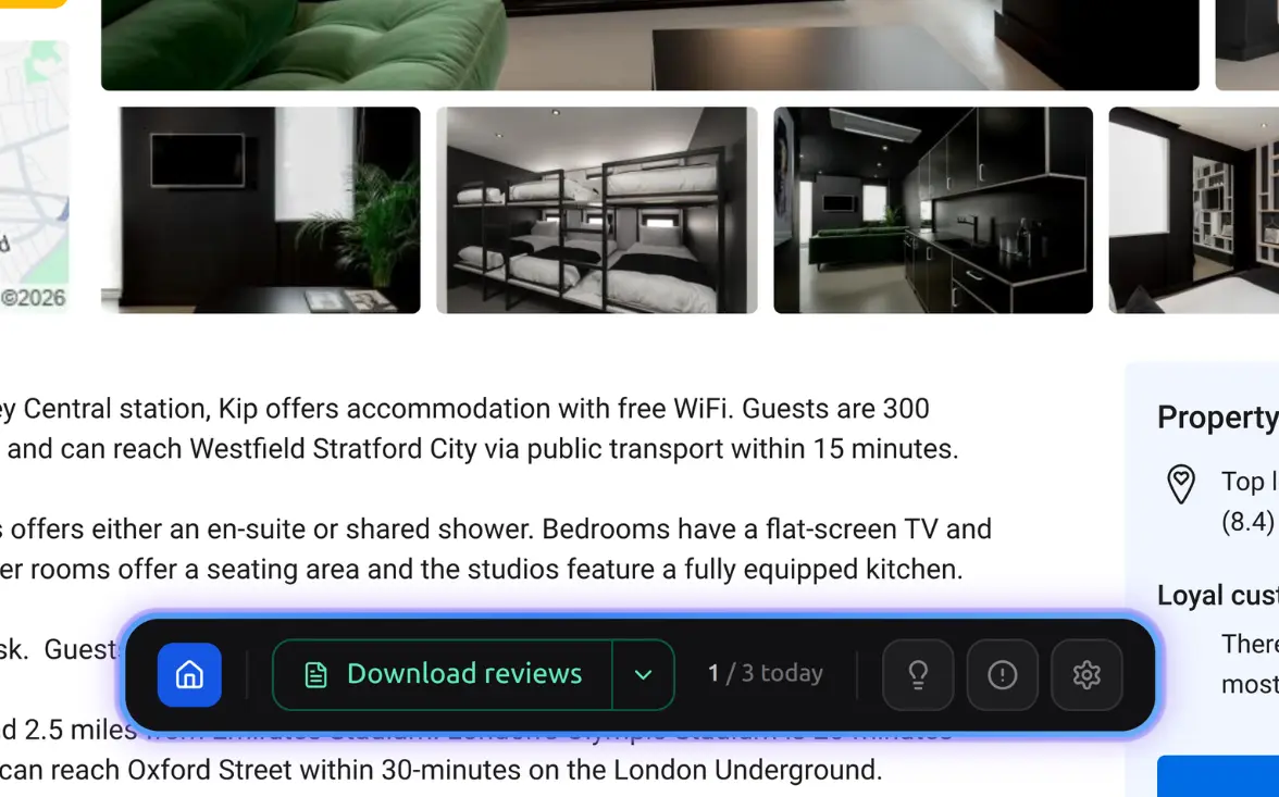 Booking Reviews Downloader Interface